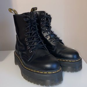 DR MARTENS Jadon Platform Boots Combat Boots Black Smooth Leather SIZE 7 WOMENS